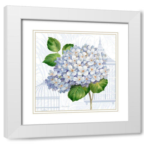 Hydrangea Cages II White Modern Wood Framed Art Print with Double Matting by Gladding, Pamela