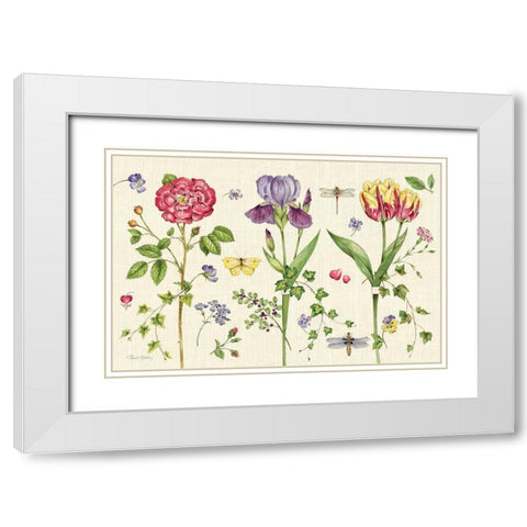 Lang of Flowers III White Modern Wood Framed Art Print with Double Matting by Gladding, Pamela