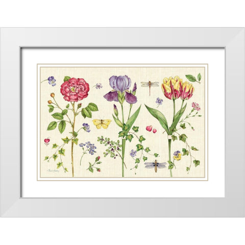 Lang of Flowers III White Modern Wood Framed Art Print with Double Matting by Gladding, Pamela