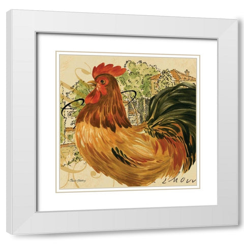 Viva Rust White Modern Wood Framed Art Print with Double Matting by Gladding, Pamela