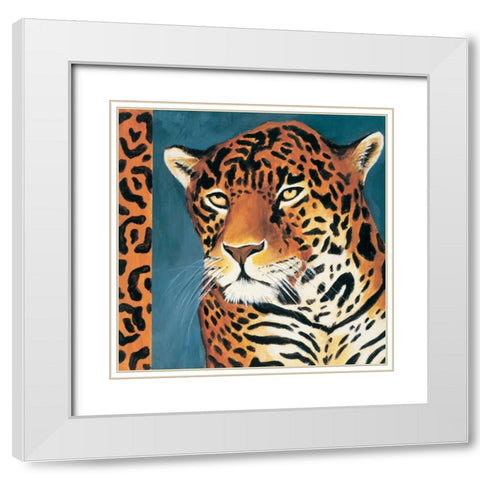 Exotic Jaguar White Modern Wood Framed Art Print with Double Matting by Gamel, Tara