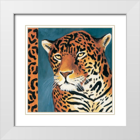 Exotic Jaguar White Modern Wood Framed Art Print with Double Matting by Gamel, Tara