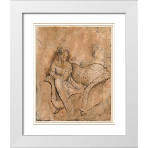 Courtesan I White Modern Wood Framed Art Print with Double Matting by Gamel, Tara