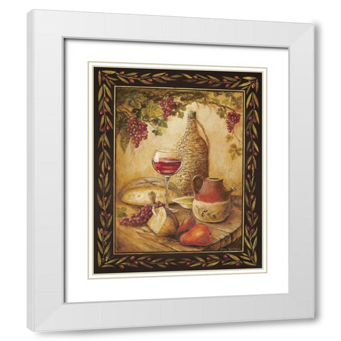 Tuscan Table - Chianti White Modern Wood Framed Art Print with Double Matting by Gorham, Gregory