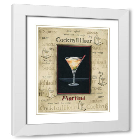 Martini White Modern Wood Framed Art Print with Double Matting by Gorham, Gregory