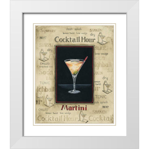 Martini White Modern Wood Framed Art Print with Double Matting by Gorham, Gregory