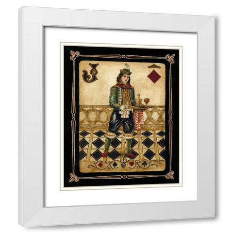 Harlequin Jack White Modern Wood Framed Art Print with Double Matting by Gorham, Gregory