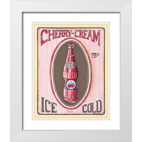 Cherry Cream White Modern Wood Framed Art Print with Double Matting by Gorham, Gregory
