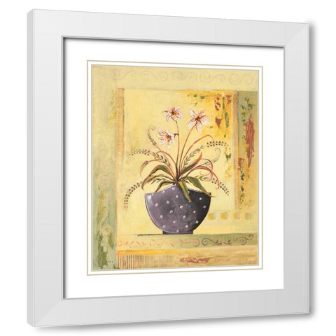Purple Vase White Modern Wood Framed Art Print with Double Matting by Gorham, Gregory