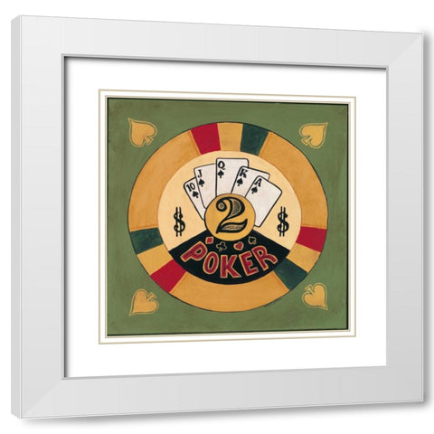 Poker - $2 White Modern Wood Framed Art Print with Double Matting by Gorham, Gregory