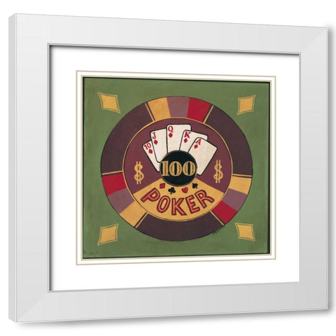 Poker - $I00 White Modern Wood Framed Art Print with Double Matting by Gorham, Gregory
