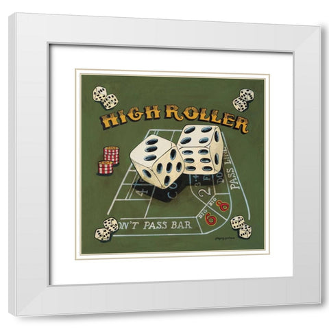 High Roller White Modern Wood Framed Art Print with Double Matting by Gorham, Gregory