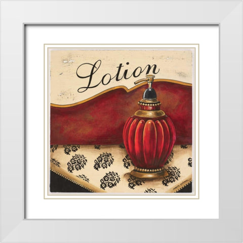 Lotion White Modern Wood Framed Art Print with Double Matting by Gorham, Gregory