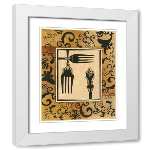 Forks White Modern Wood Framed Art Print with Double Matting by Gorham, Gregory