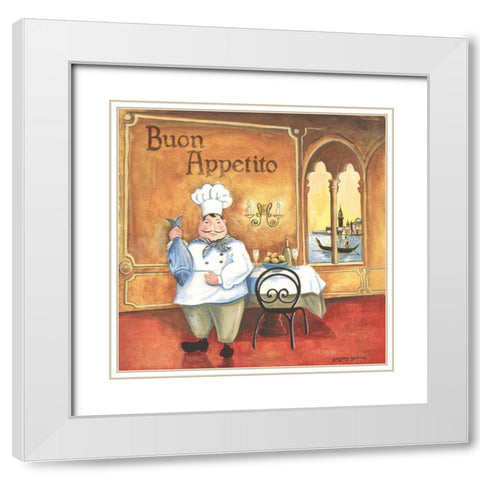 Chef II White Modern Wood Framed Art Print with Double Matting by Gorham, Gregory