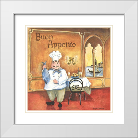 Chef II White Modern Wood Framed Art Print with Double Matting by Gorham, Gregory