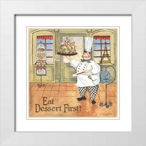 Chef III White Modern Wood Framed Art Print with Double Matting by Gorham, Gregory