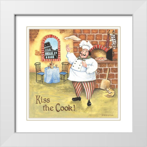 Chef IV White Modern Wood Framed Art Print with Double Matting by Gorham, Gregory