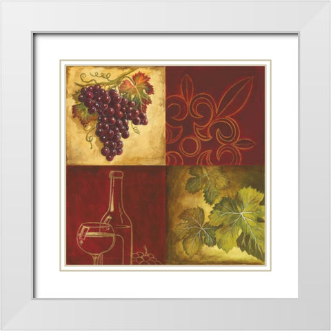 Wine Collage II White Modern Wood Framed Art Print with Double Matting by Gorham, Gregory
