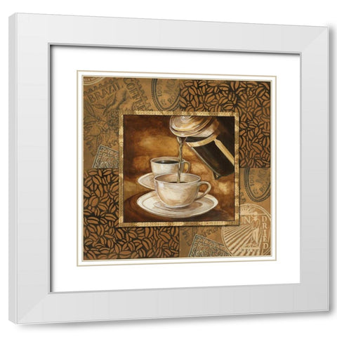 Coffee III White Modern Wood Framed Art Print with Double Matting by Gorham, Gregory