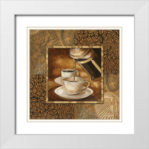Coffee III White Modern Wood Framed Art Print with Double Matting by Gorham, Gregory
