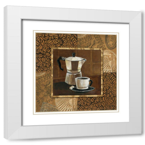 Coffee IV White Modern Wood Framed Art Print with Double Matting by Gorham, Gregory