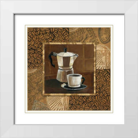 Coffee IV White Modern Wood Framed Art Print with Double Matting by Gorham, Gregory
