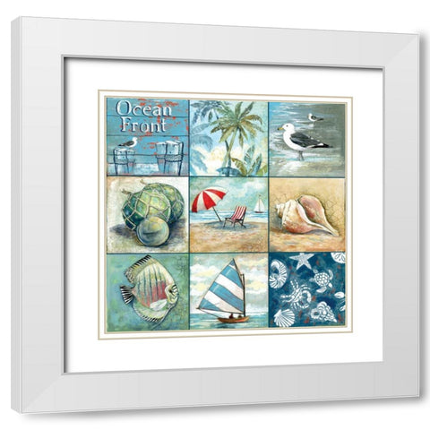 Ocean Front White Modern Wood Framed Art Print with Double Matting by Gorham, Gregory