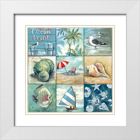 Ocean Front White Modern Wood Framed Art Print with Double Matting by Gorham, Gregory