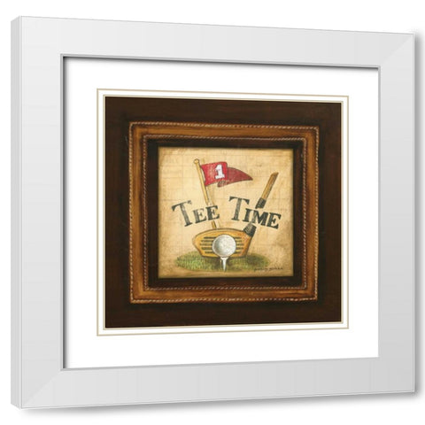 Golf Tee Time White Modern Wood Framed Art Print with Double Matting by Gorham, Gregory