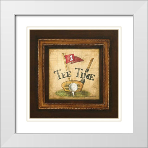 Golf Tee Time White Modern Wood Framed Art Print with Double Matting by Gorham, Gregory