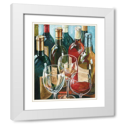Wine Reflections I White Modern Wood Framed Art Print with Double Matting by Gorham, Gregory