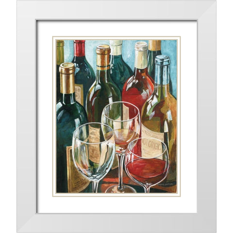 Wine Reflections I White Modern Wood Framed Art Print with Double Matting by Gorham, Gregory