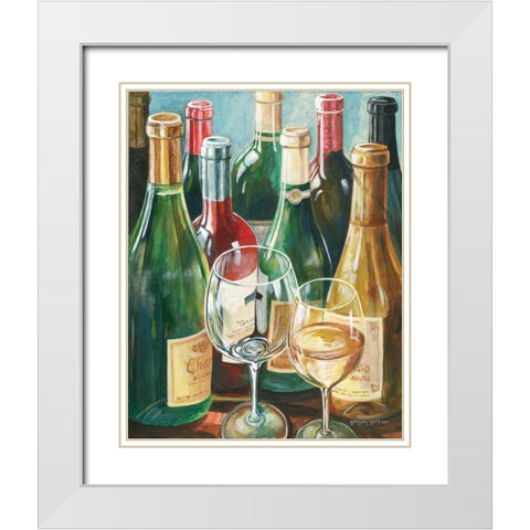 Wine Reflections II White Modern Wood Framed Art Print with Double Matting by Gorham, Gregory