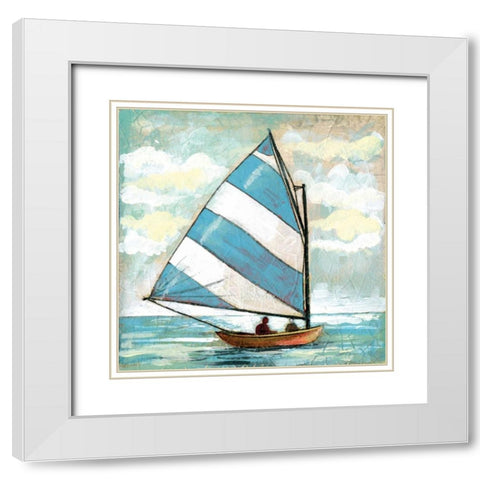 Sailboats I White Modern Wood Framed Art Print with Double Matting by Gorham, Gregory