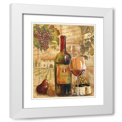 Wine Collage I White Modern Wood Framed Art Print with Double Matting by Gorham, Gregory