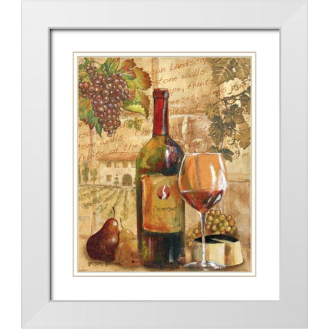 Wine Collage I White Modern Wood Framed Art Print with Double Matting by Gorham, Gregory