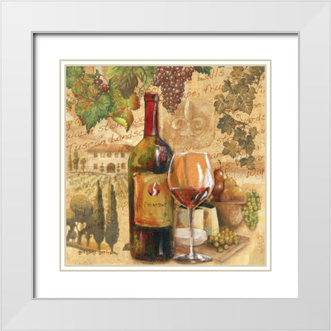 Tuscan Harvest White Modern Wood Framed Art Print with Double Matting by Gorham, Gregory