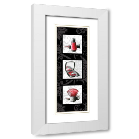 Fashion Trio I White Modern Wood Framed Art Print with Double Matting by Gorham, Gregory