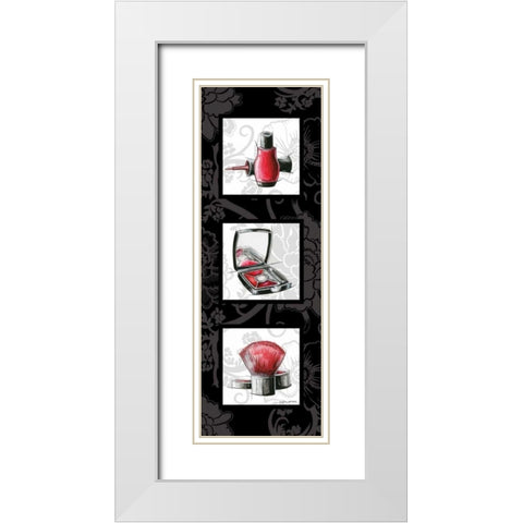 Fashion Trio I White Modern Wood Framed Art Print with Double Matting by Gorham, Gregory