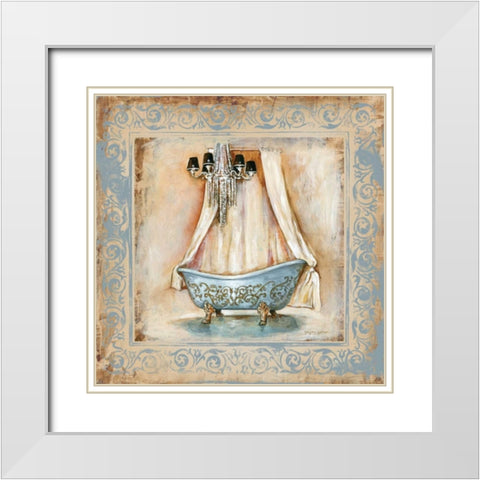Elegant Bath I White Modern Wood Framed Art Print with Double Matting by Gorham, Gregory