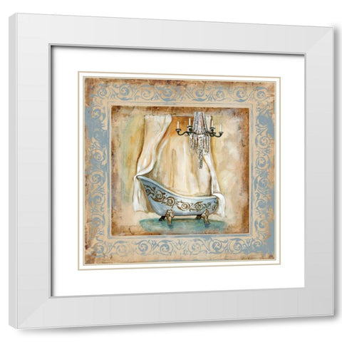 Elegant Bath II White Modern Wood Framed Art Print with Double Matting by Gorham, Gregory