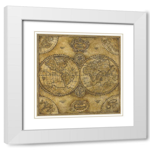Orbis Torrae White Modern Wood Framed Art Print with Double Matting by Gorham, Gregory