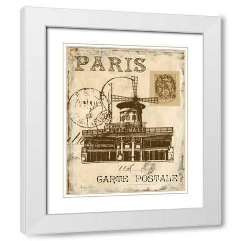 Paris Collage IV White Modern Wood Framed Art Print with Double Matting by Gorham, Gregory