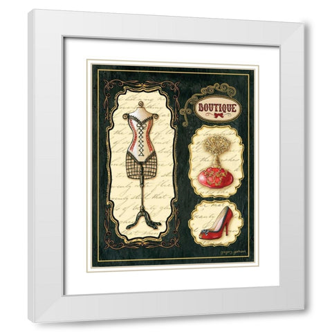 Paris Boutique En Rouge I White Modern Wood Framed Art Print with Double Matting by Gorham, Gregory