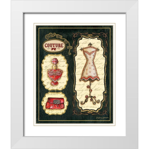 Paris Boutique En Rouge II White Modern Wood Framed Art Print with Double Matting by Gorham, Gregory