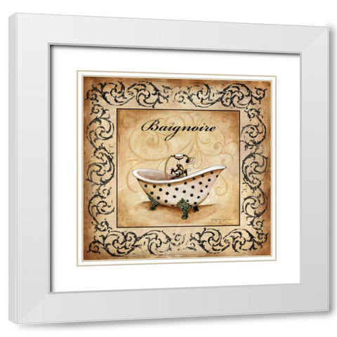 Classic Baignoire White Modern Wood Framed Art Print with Double Matting by Gorham, Gregory