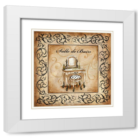 Classic Salle De Bain White Modern Wood Framed Art Print with Double Matting by Gorham, Gregory