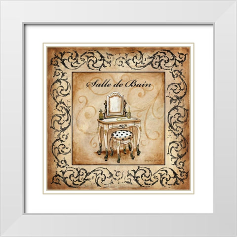 Classic Salle De Bain White Modern Wood Framed Art Print with Double Matting by Gorham, Gregory