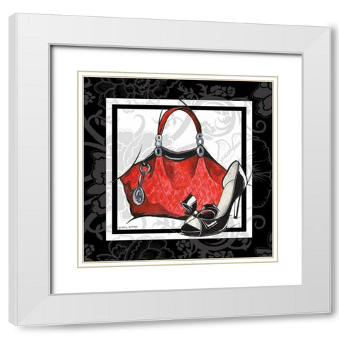 Purse and Shoe I White Modern Wood Framed Art Print with Double Matting by Gorham, Gregory